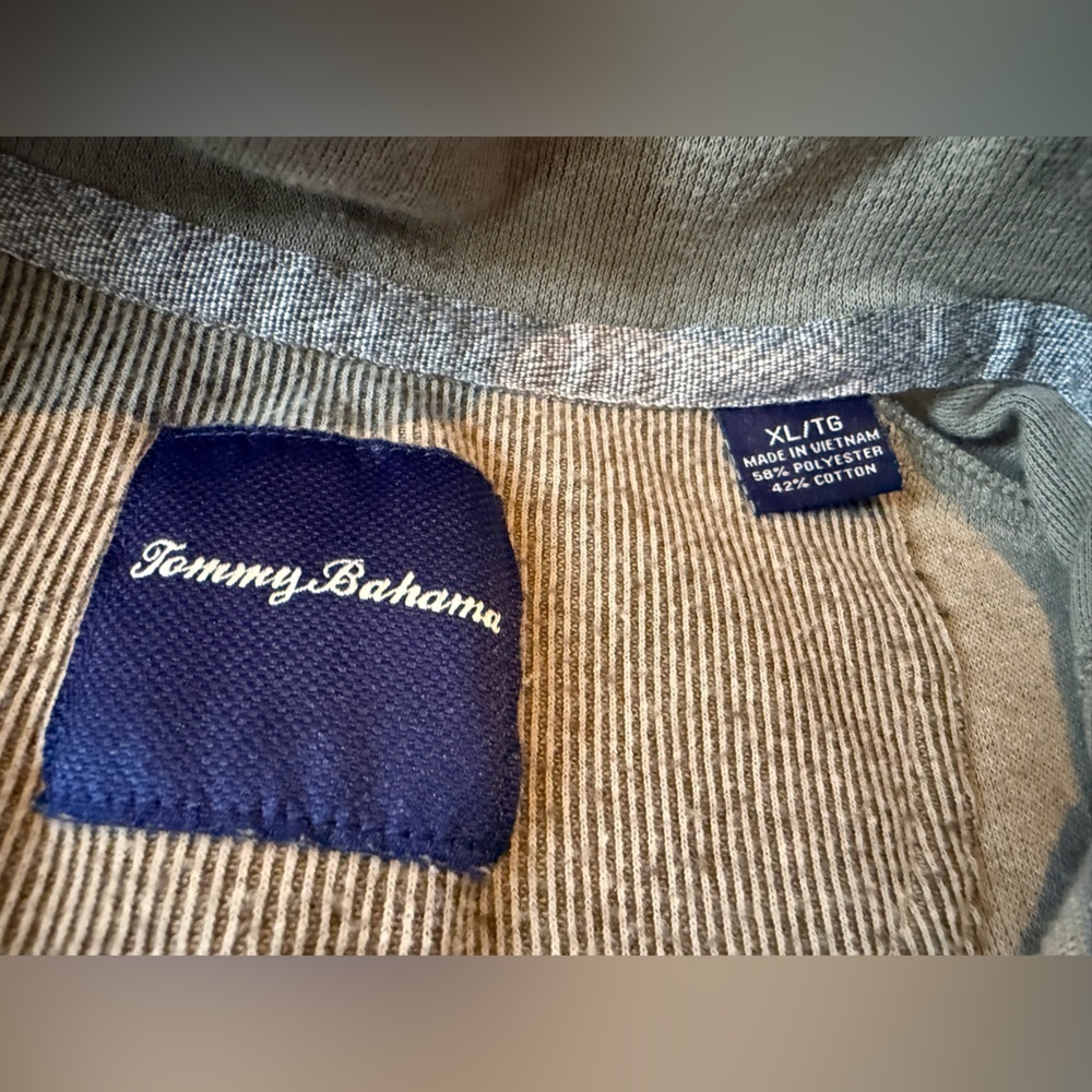 Tommy Bahama Cold Springs Mock Collar Henley Buttons GRAY Sweater Men’s Size XL - Picture 6 of 13